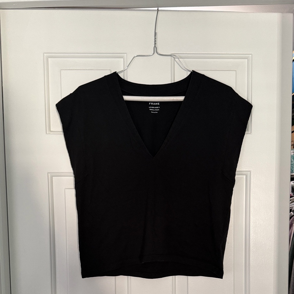 Frame Denim Women's High Rise V Crop Top